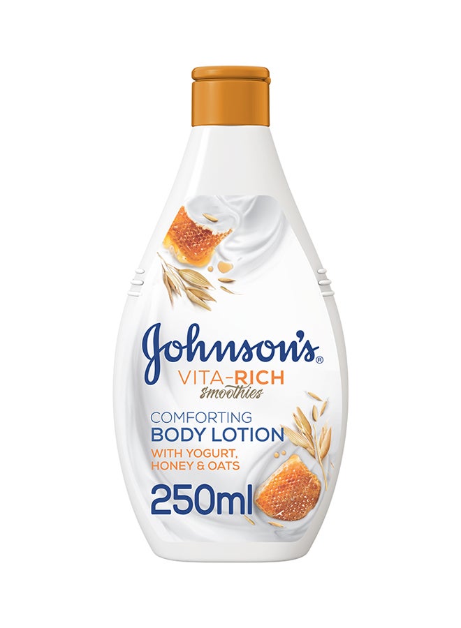 Johnson's Body Lotion Vitarich Smoothies Comforting Yogurt Honey And Oats 250ml - Image 1