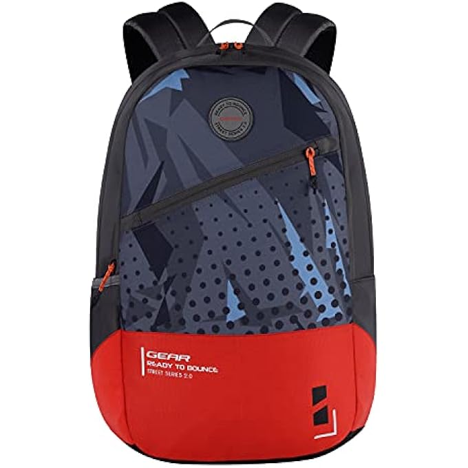 Gear Bounce 27L Medium Water Resistant School BagCasual BackpackDaypackCollege Bag for MenWomen GreyOrange - Image 1