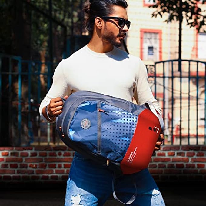 Gear Bounce 27L Medium Water Resistant School BagCasual BackpackDaypackCollege Bag for MenWomen GreyOrange - Image 5