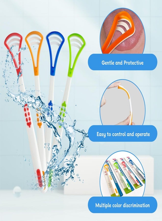 Ceonam 4-Pack Tongue Scraper Oral Care Kits – Plastic Dual-sided Tongue Brushes for Reducing Bad Breath, Includes Comfort Grip Handle, Ideal for Adults and Kids Healthy Oral Hygiene Tools - Image 5
