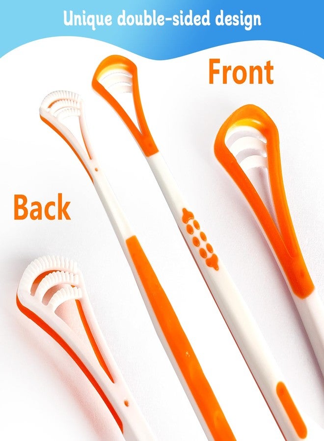 Ceonam 4-Pack Tongue Scraper Oral Care Kits – Plastic Dual-sided Tongue Brushes for Reducing Bad Breath, Includes Comfort Grip Handle, Ideal for Adults and Kids Healthy Oral Hygiene Tools - Image 3