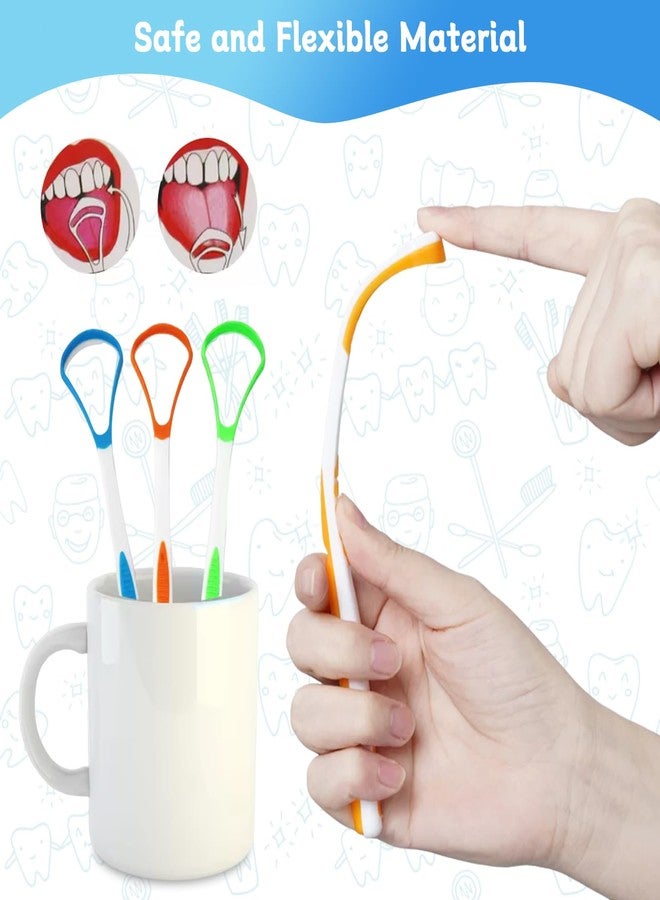 Ceonam 4-Pack Tongue Scraper Oral Care Kits – Plastic Dual-sided Tongue Brushes for Reducing Bad Breath, Includes Comfort Grip Handle, Ideal for Adults and Kids Healthy Oral Hygiene Tools - Image 2