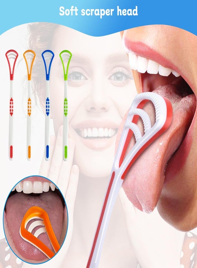 Ceonam 4-Pack Tongue Scraper Oral Care Kits – Plastic Dual-sided Tongue Brushes for Reducing Bad Breath, Includes Comfort Grip Handle, Ideal for Adults and Kids Healthy Oral Hygiene Tools - Image 4