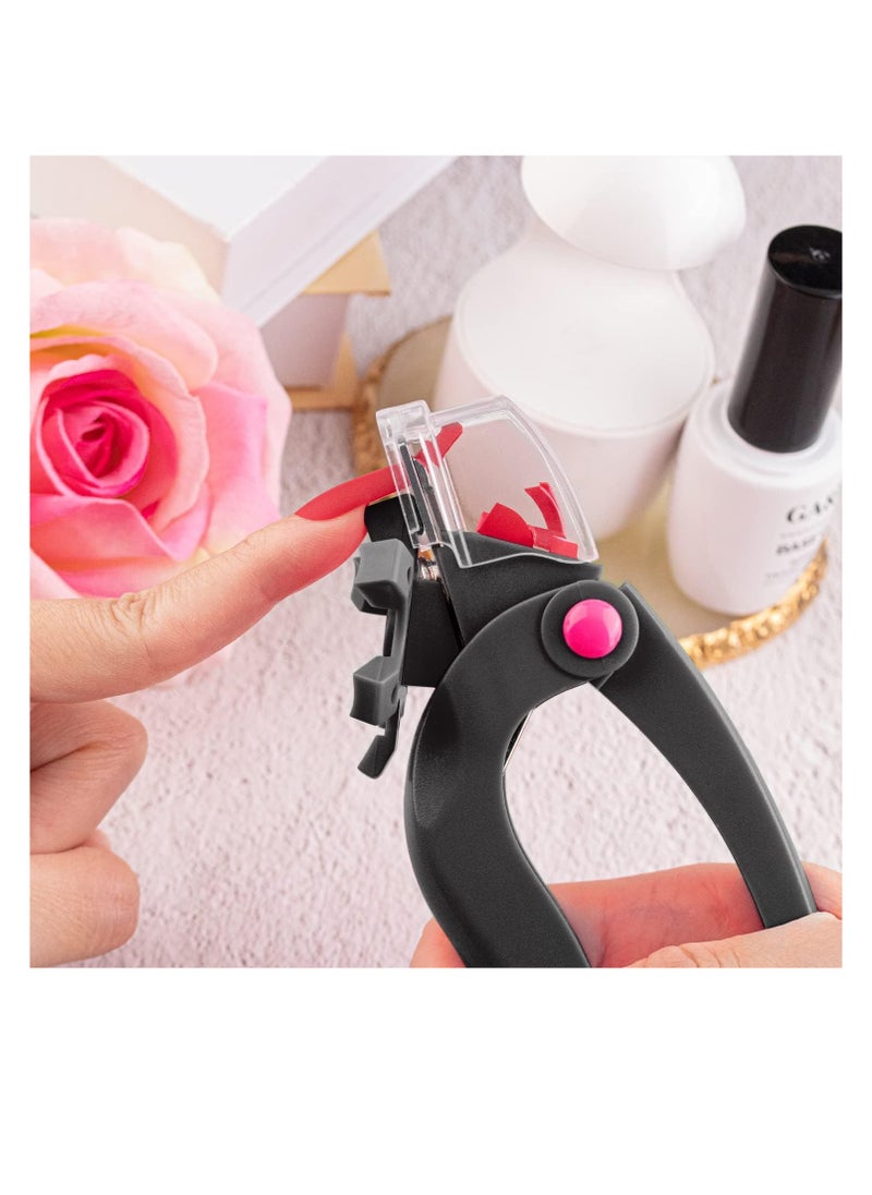 BELLEBOOST Belleboost Adjustable Acrylic Nail Clippers with Sizer, Catcher and Length Measurement, Black Professional Dial Stainless Steel Blade Nail Tips Cutter, Fake Nail Trimmer, Manicure Tool for Salon Home  - Image 5