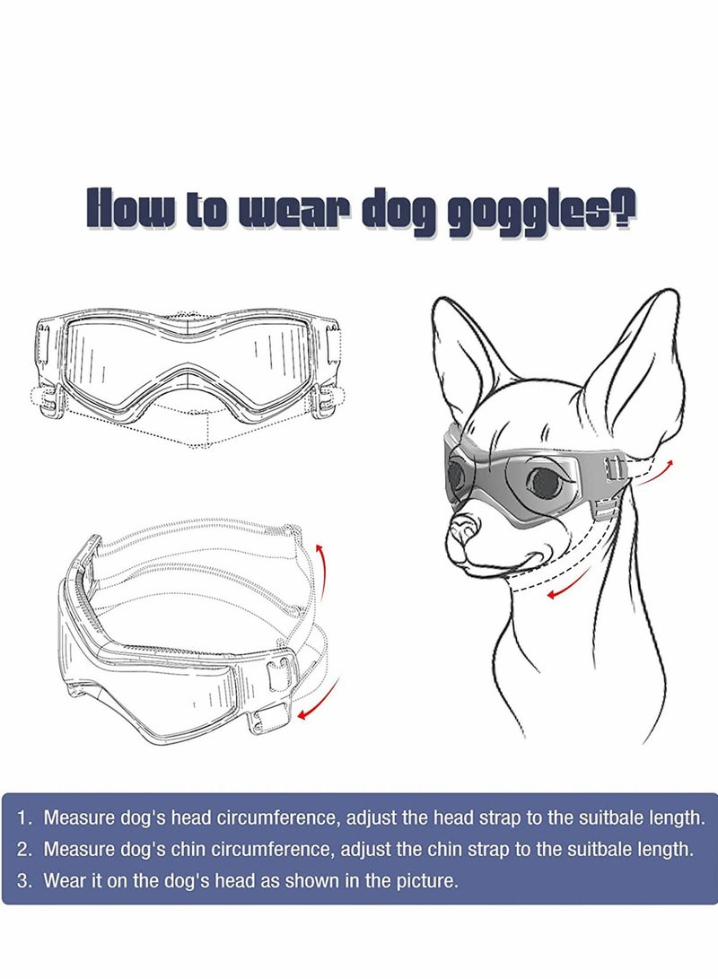SYOSI Dog Goggles Eye Wear Protection Dustproof & Anti UV Glare Pet Sunglasses for Runing Skiing Traveling Dogs About Over 15 Lbs - Image 5