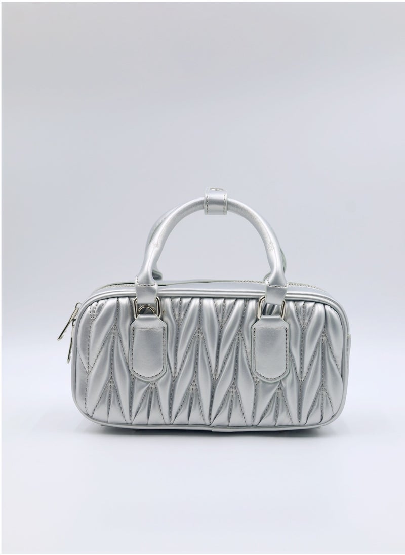 MIU - MIU Small Arcadie Top Handle Bag in Matelassé Nappa Leather Crossbody Shoulder - Image 1