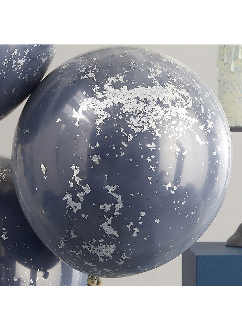 Ginger Ray Navy Blue Double Layer Confetti Balloons 45cm 3-Pack - Image 3
