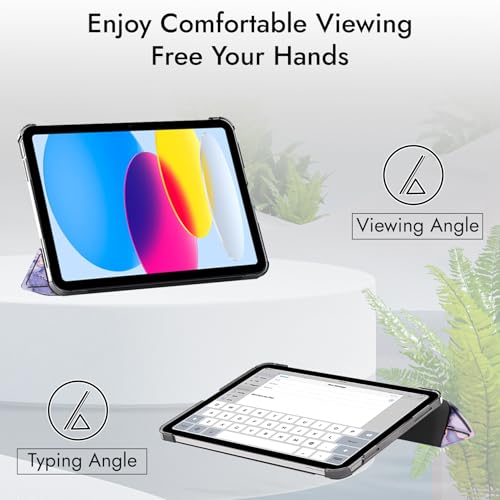 Robustrion Cover for iPad 11th (A16) / 10th Generation Cover Case (2022/2025), Trifold Flip Case Cover for iPad 11th Generation 11 inch / 10th Gen 10.9 inch [Auto Sleep Wake Suppport] - Marble Lilac - Image 4