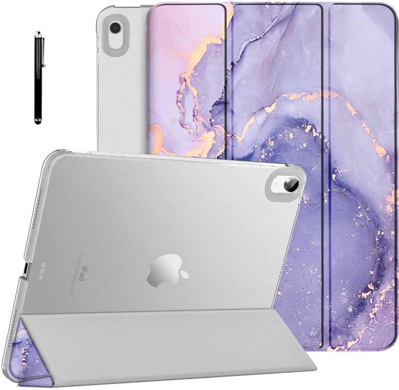 Robustrion Cover for iPad 11th (A16) / 10th Generation Cover Case (2022/2025), Trifold Flip Case Cover for iPad 11th Generation 11 inch / 10th Gen 10.9 inch [Auto Sleep Wake Suppport] - Marble Lilac - Image 1