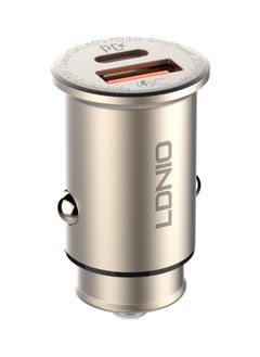 LDNIO LDNIO C509Q Car Charger With Cable From Type C To Type C And USB Type C Ports 30W - White  - Image 2