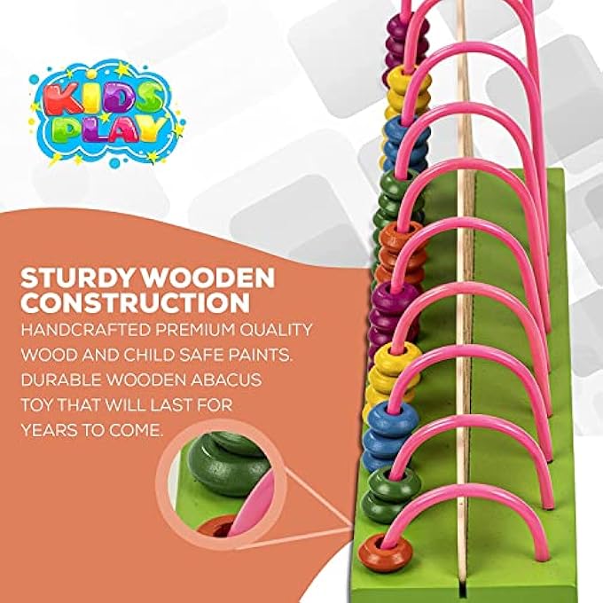ABACUS WOODEN TOYS FOR KIDS|DOUBLE SIDE CALCULATION SHELF|COUNTING ADDITION & SUBTRACTION|EARLY EDUCATIONAL KIT FOR BOYS & GIRLS (3+ YEARS) - Image 5