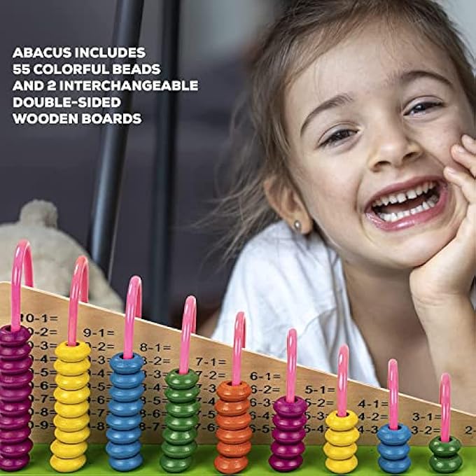 ABACUS WOODEN TOYS FOR KIDS|DOUBLE SIDE CALCULATION SHELF|COUNTING ADDITION & SUBTRACTION|EARLY EDUCATIONAL KIT FOR BOYS & GIRLS (3+ YEARS) - Image 3