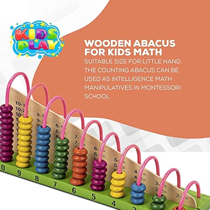 ABACUS WOODEN TOYS FOR KIDS|DOUBLE SIDE CALCULATION SHELF|COUNTING ADDITION & SUBTRACTION|EARLY EDUCATIONAL KIT FOR BOYS & GIRLS (3+ YEARS) - Image 4