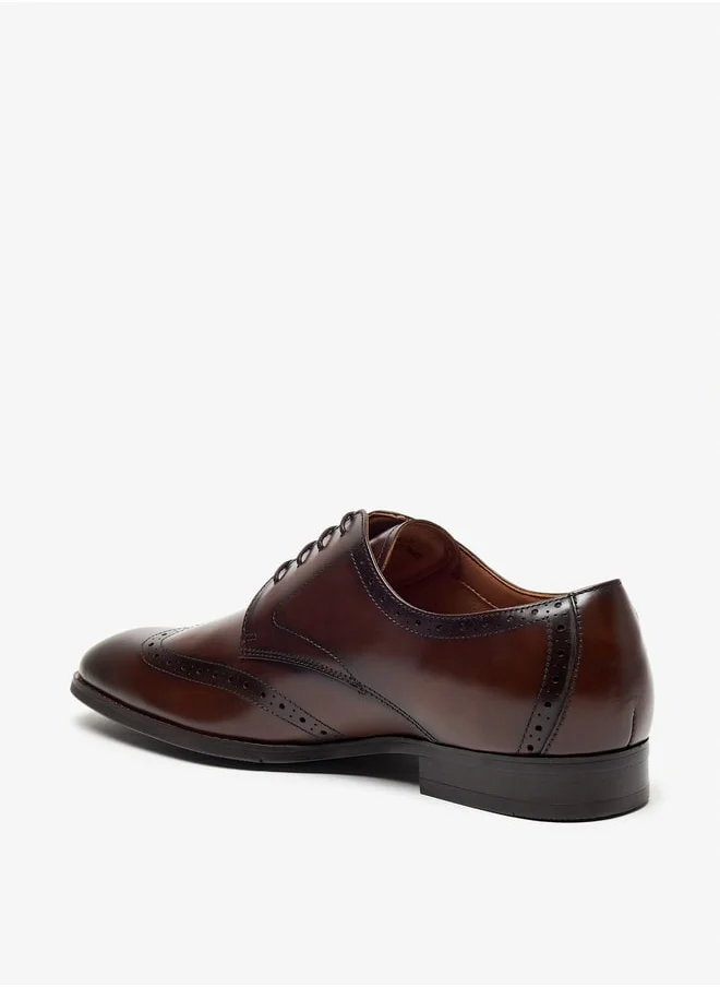 DUCHINI Men's Solid Lace-Up Derby Shoes