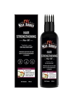 Man Arden Hair Strengthening Hair Oil With Comb Applicator for Men, For Nourishment & Strength, Bhringraj Oil, Organic Coconut Oil, Jamaican Castor Oil, Golden Jojoba Oil, 100 ml  - Image 1