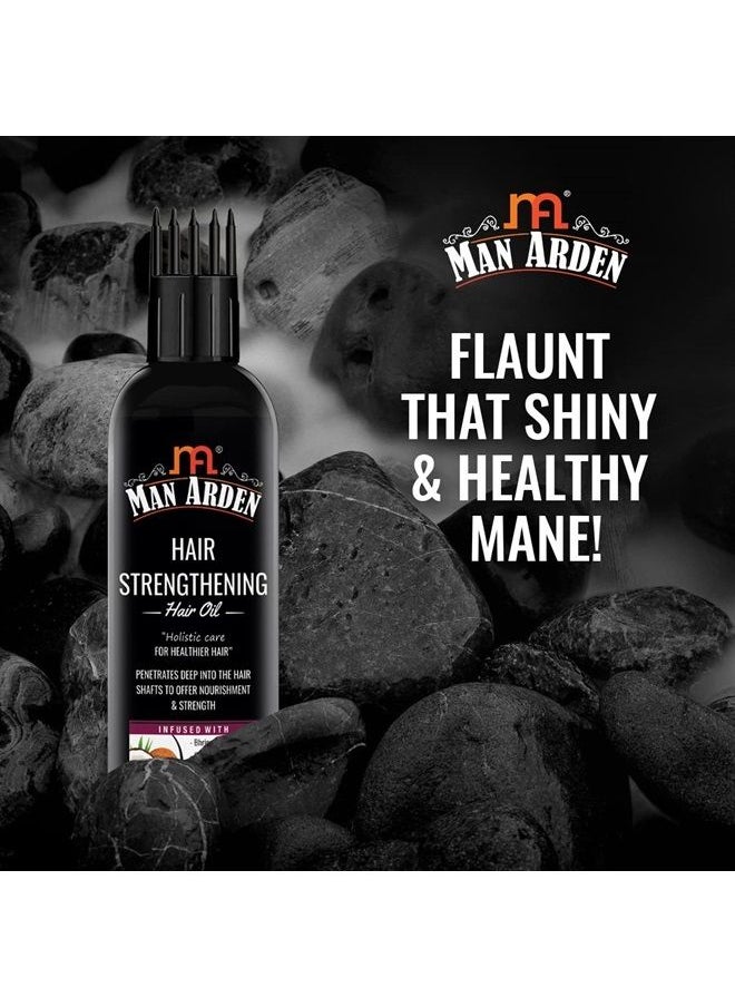 Man Arden Hair Strengthening Hair Oil With Comb Applicator for Men, For Nourishment & Strength, Bhringraj Oil, Organic Coconut Oil, Jamaican Castor Oil, Golden Jojoba Oil, 100 ml  - Image 2