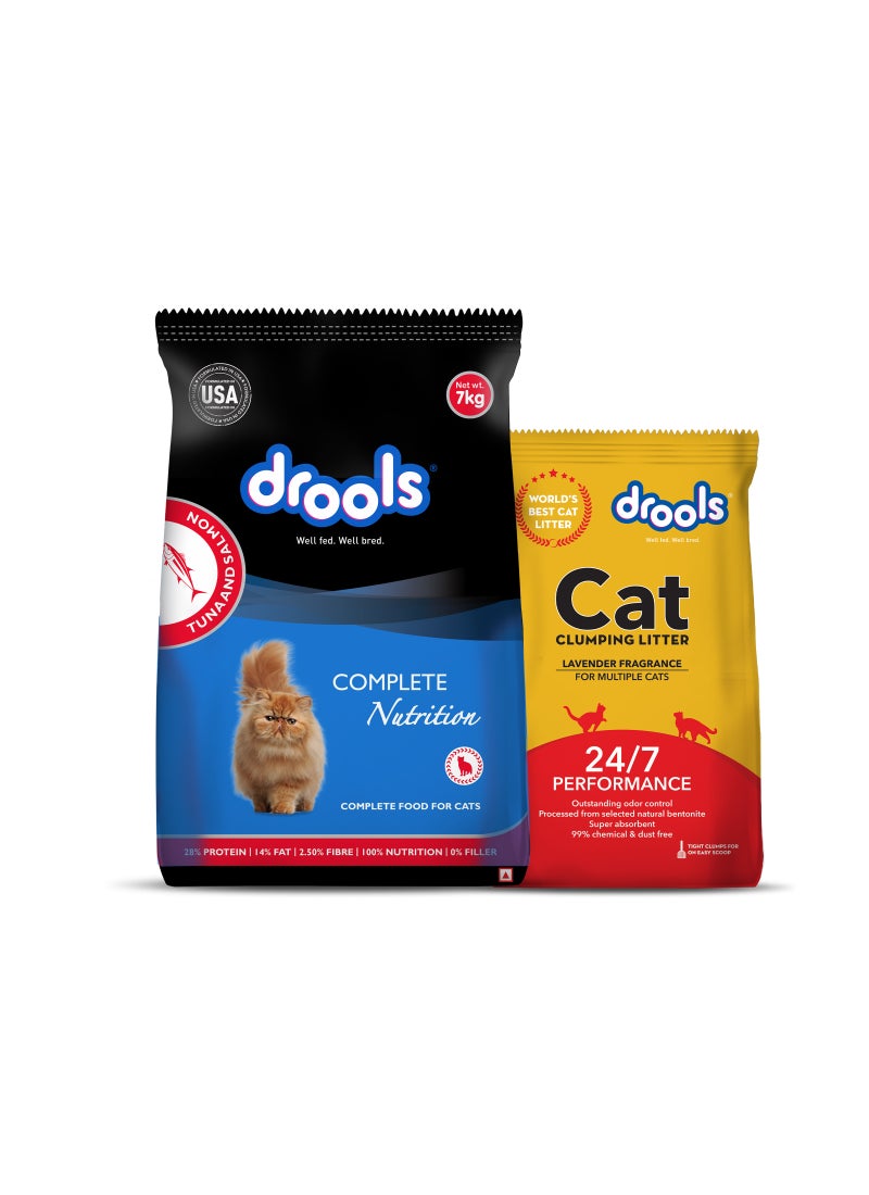 Drools Dry Adult Cat Food Tuna And Salmon With Cat Litter Free - Image 1