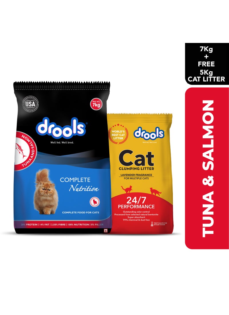 Drools Dry Adult Cat Food Tuna And Salmon With Cat Litter Free - Image 2