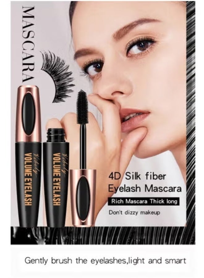 Vibely 4D Silk Fiber Lash Mascara Extension Voluminous Fiber Mascara Waterproof & Smudge-Proof Mascara Long-Lasting No Flaking Natural No Clumping, All Day Exquisitely Full (1 Pack) - Image 2