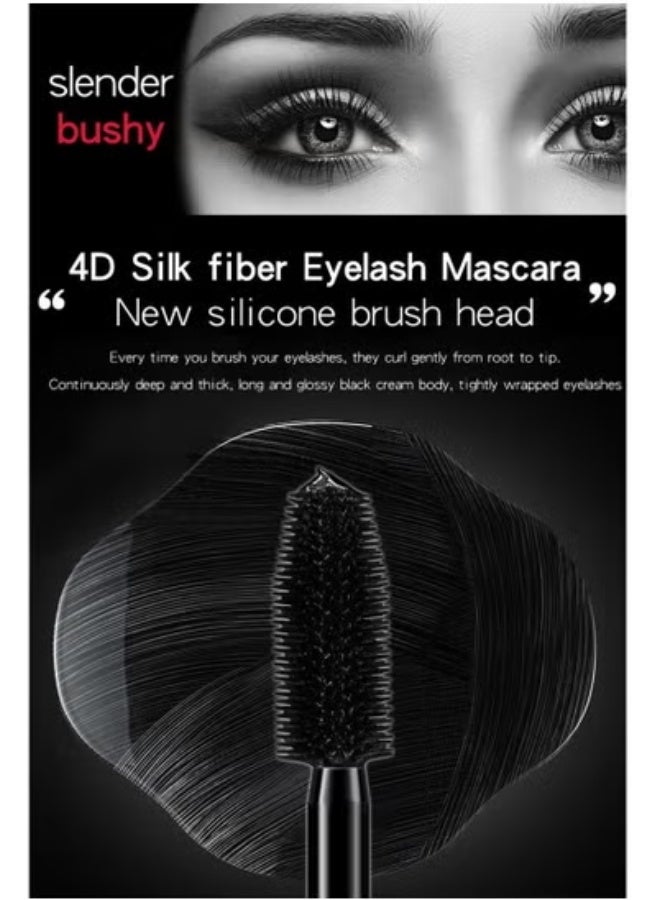 Vibely 4D Silk Fiber Lash Mascara Extension Voluminous Fiber Mascara Waterproof & Smudge-Proof Mascara Long-Lasting No Flaking Natural No Clumping, All Day Exquisitely Full (1 Pack) - Image 4