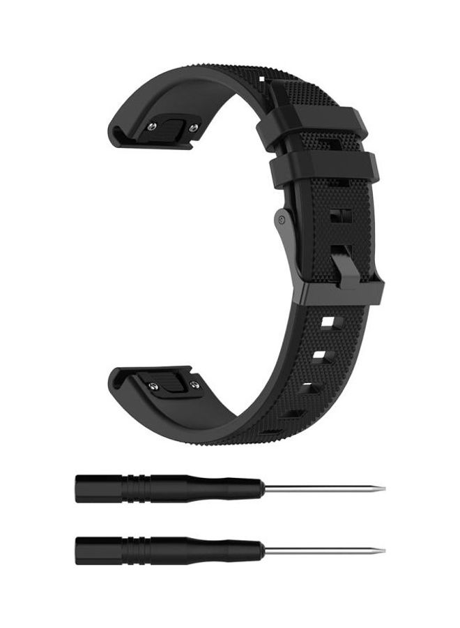 NIBEMINENT Replacement Strap With 2-Piece Screwdriver For Garmin Fenix 5 Black - Image 1