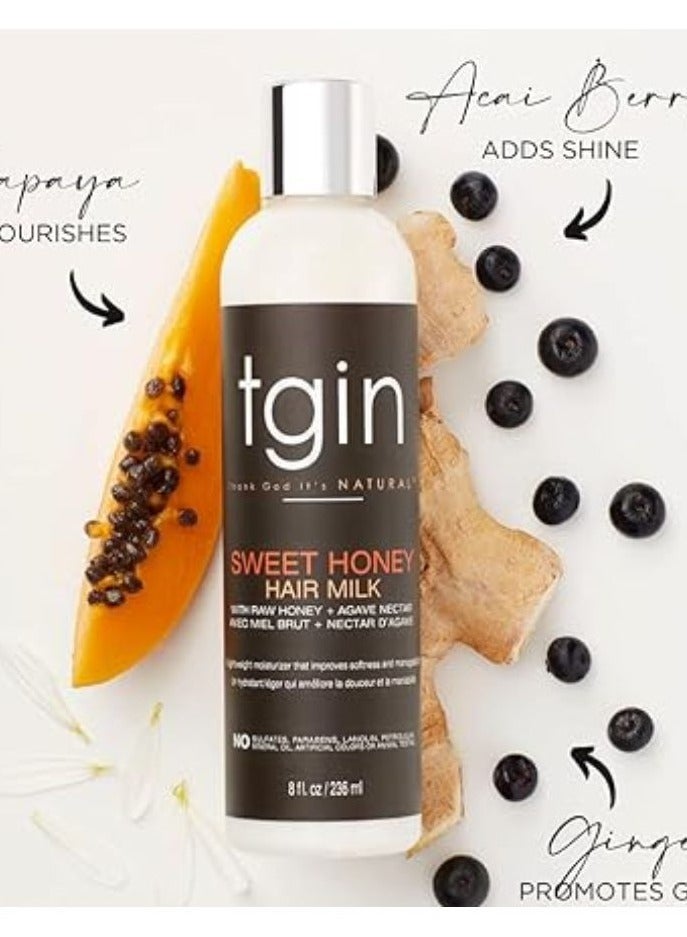 تجين حليب الشعر بالعسل الحلو الطبيعي والمرطب للجفاف المجعد التالف 8 أونصة - Image 1