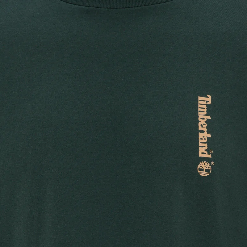 Timberland Green Men's Illustrated Wood Long Sleeve Graphic T-Shirt for Men | Best Price UAE