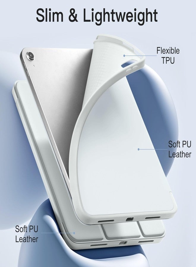 Akkerds جراب Akkerds متوافق مع iPad (A16) الجيل الحادي عشر 11 بوصة 2025، وجراب iPad الجيل العاشر 10.9 بوصة 2022 مع حامل قلم، غطاء حماية ثلاثي الطي رفيع مع ظهر TPU ناعم، أبيض - Image 5