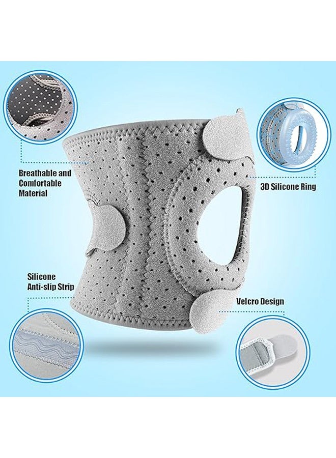 إم إكس إن دعامة ركبة ضاغطة قابلة للتعديل مع مثبتات جانبية ووسادة جل للرضفة - دعامة للركبة، حزام دعم وتر الرضفة لتخفيف آلام تمزق الغضروف الهلالي وإصابات التهاب المفاصل - Image 3