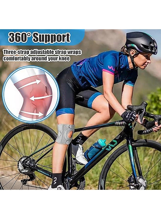 إم إكس إن دعامة ركبة ضاغطة قابلة للتعديل مع مثبتات جانبية ووسادة جل للرضفة - دعامة للركبة، حزام دعم وتر الرضفة لتخفيف آلام تمزق الغضروف الهلالي وإصابات التهاب المفاصل - Image 5