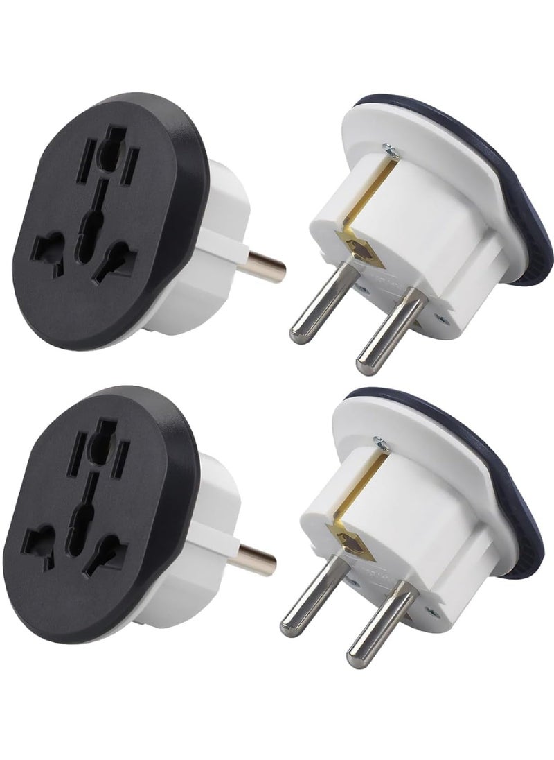 Captaintech Plug Converter UAE USA EU UK AU CN to KSA/EU/Germany Socket Travel Adapter Universal Socket Travel Adaptor for Business Trip Holiday Hotel Airport for Cell Phone Laptop-4pack  - Image 1