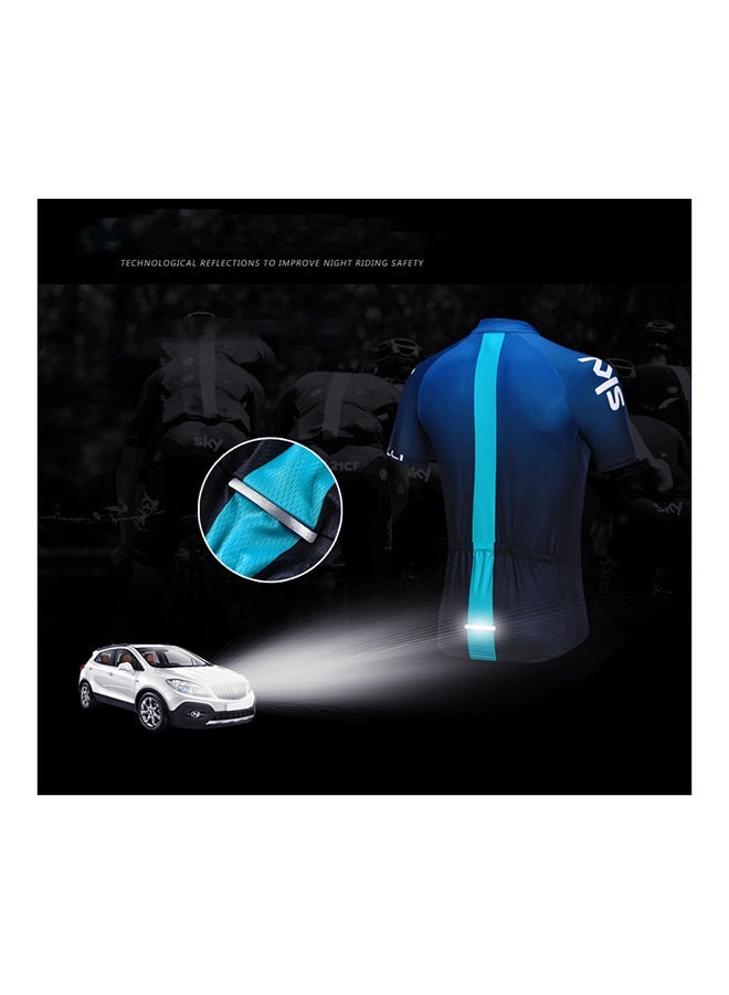 نيبمينينت طقم بدلة لركوب الدراجات بطبعة نص أزرق - Image 3