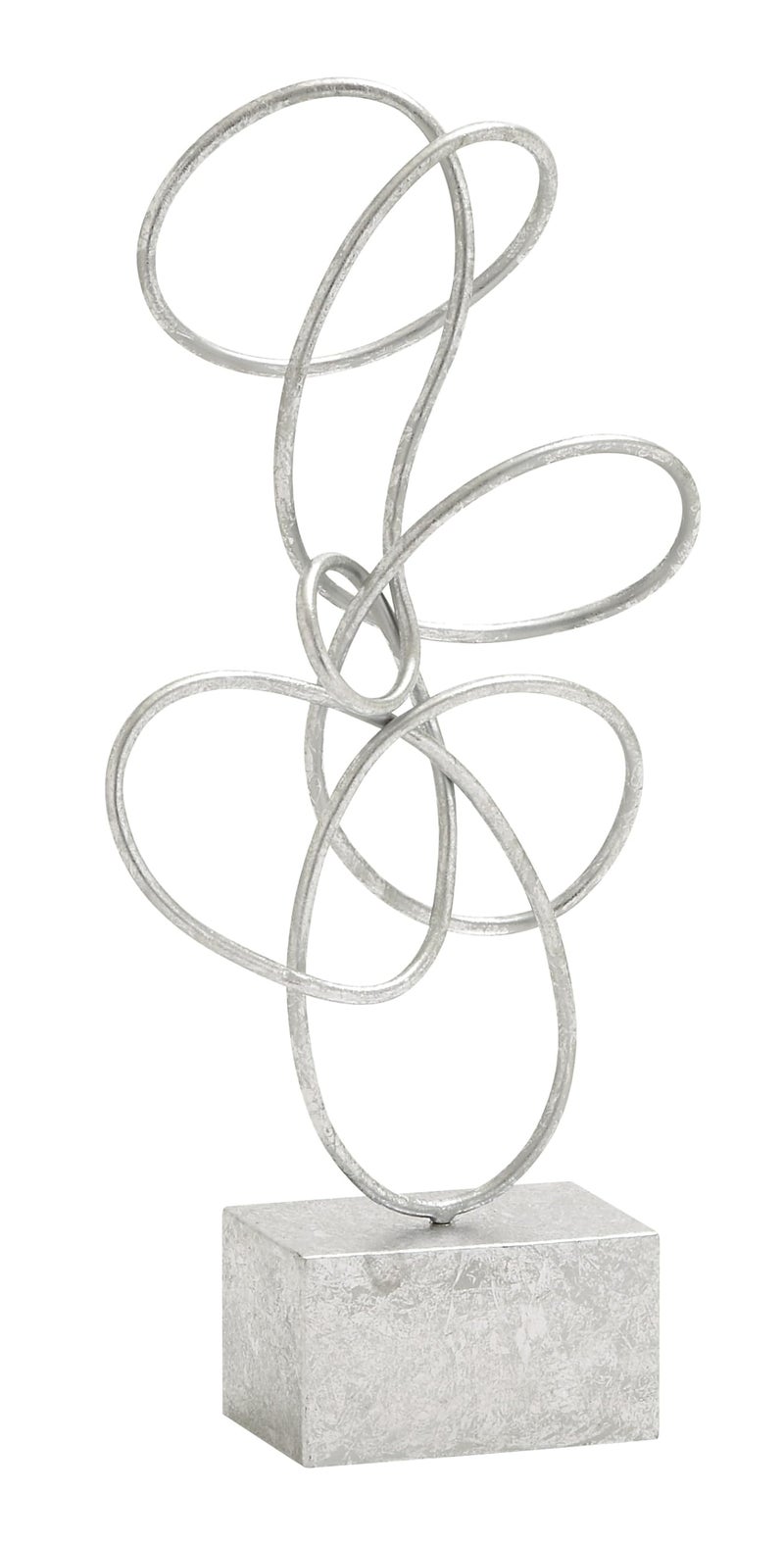 Deco 79 Metal Abstract Decorative Sculpture Swirl Home Decor Statue, Accent Figurine 10" x 4" x 22", Silver - Image 1