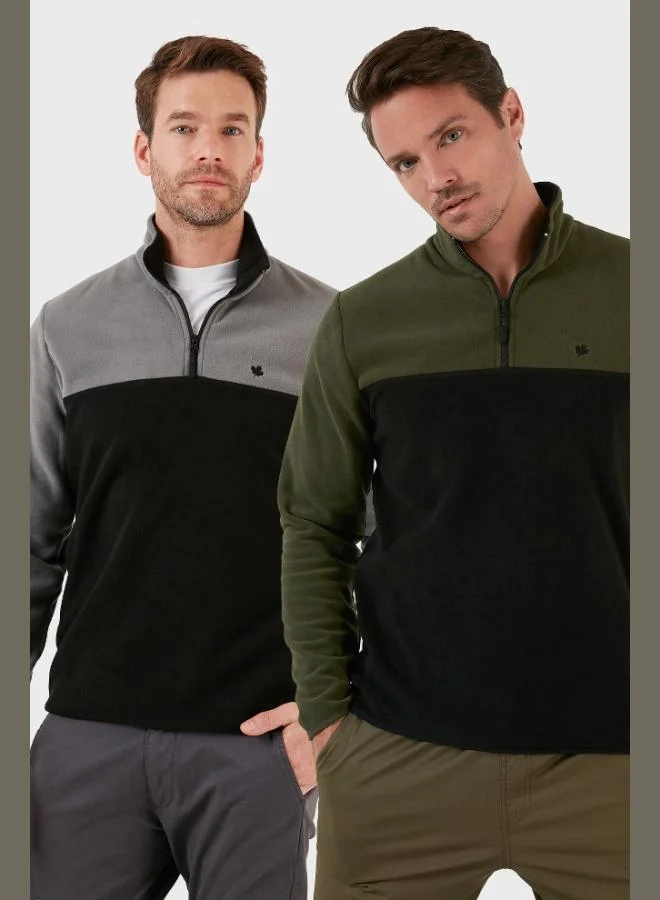 Buratti Regular Fit Anti-Pilling Non-Pilling Standing Collar Raised 2-Pack Polar Men's POLAR 5906016S2