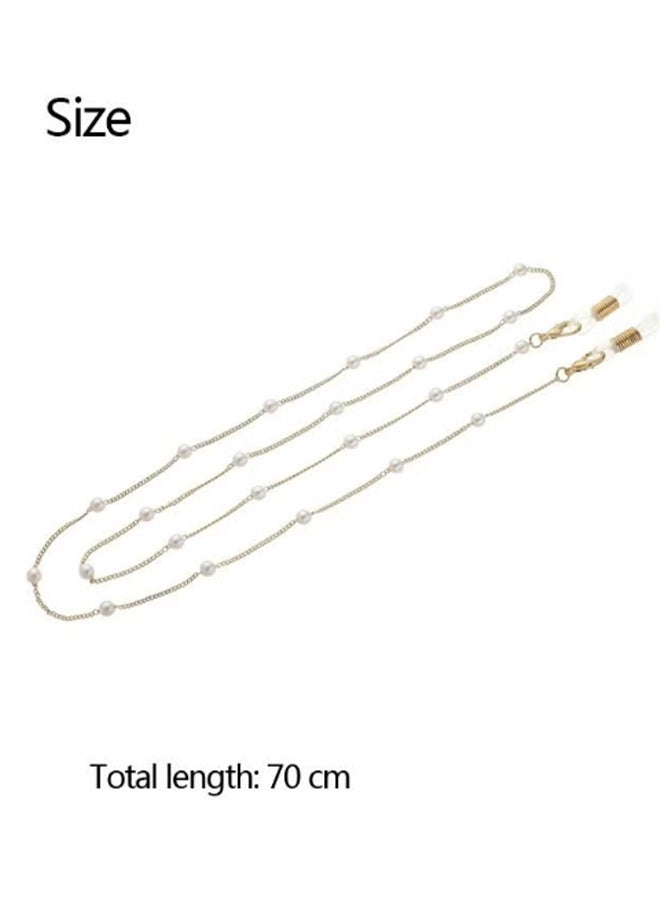 واي جيه سلسلة نظارات مطرز اللؤلؤ ، سلسلة نظارات شمسية عصرية ، نظارات مشغوخي ، نظارات ، قلادة ، نظارات ، قلادة ذهبية ، 1 قطعة - Image 2