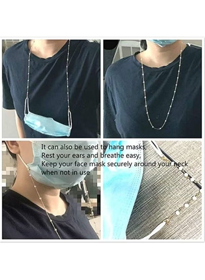 واي جيه سلسلة نظارات مطرز اللؤلؤ ، سلسلة نظارات شمسية عصرية ، نظارات مشغوخي ، نظارات ، قلادة ، نظارات ، قلادة ذهبية ، 1 قطعة - Image 5