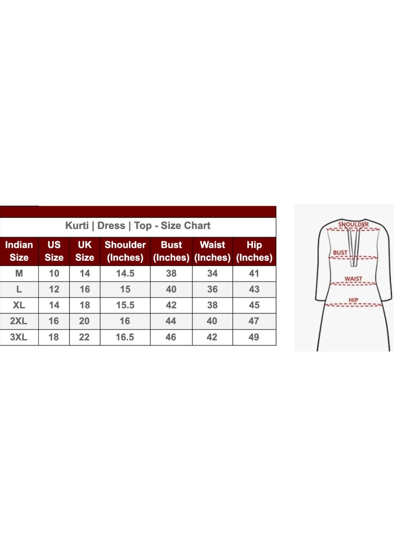 IndHeritage - Indian Kurti - Eid kurti collection - Premium black colour kurti with white Indian prints - Image 1
