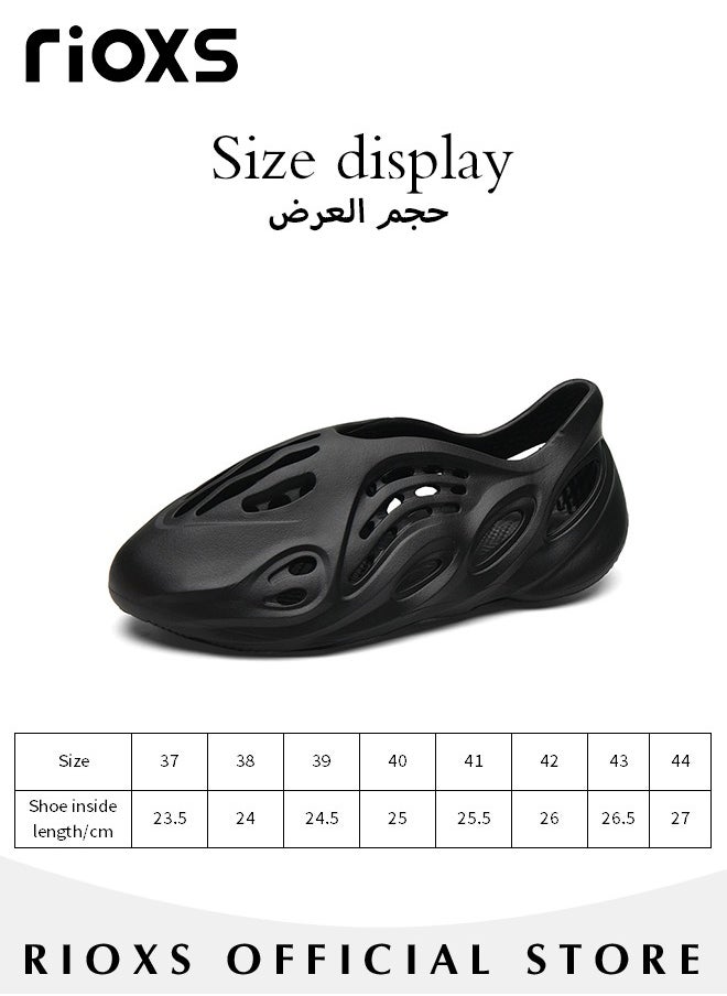RIOXS - Men's Soft Foam Runner Slides Non-slip Summer Sandals Closed Toe Lightweight Outdoor Indoor Beach Flat Shoes For Men - Image 1