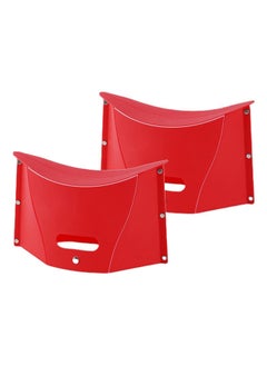 GTC GTC® Portable Folding Plastic Paper Stool Sturdy & Lite Weight for Train Subway Camping Hiking Fishing, Opens Easily Easy to Carry (Pack of 2, Red)  - Image 1