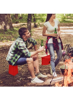 GTC GTC® Portable Folding Plastic Paper Stool Sturdy & Lite Weight for Train Subway Camping Hiking Fishing, Opens Easily Easy to Carry (Pack of 2, Red)  - Image 2