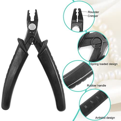 lyfLux Jewelry Crimping Pliers & 1000 Pieces Tube Crimp Beads (4 Colors) for Beading Bracelets Necklaces - Secure Crimps, Easy Jewelry Making & Repair Tool Set - Image 3