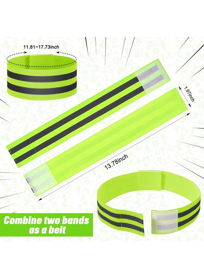 Yilloog 100 Pieces Reflective Bands Reflector Bands For Wrist Arm Ankle Leg High Visibility Reflective Gear Safety Reflector Tape Straps For Night Walking Cycling And Running (Green) - Image 3