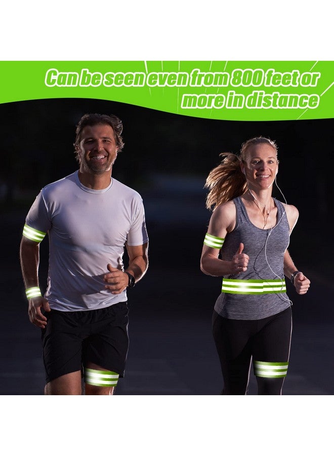 Yilloog 100 Pieces Reflective Bands Reflector Bands For Wrist Arm Ankle Leg High Visibility Reflective Gear Safety Reflector Tape Straps For Night Walking Cycling And Running (Green) - Image 4