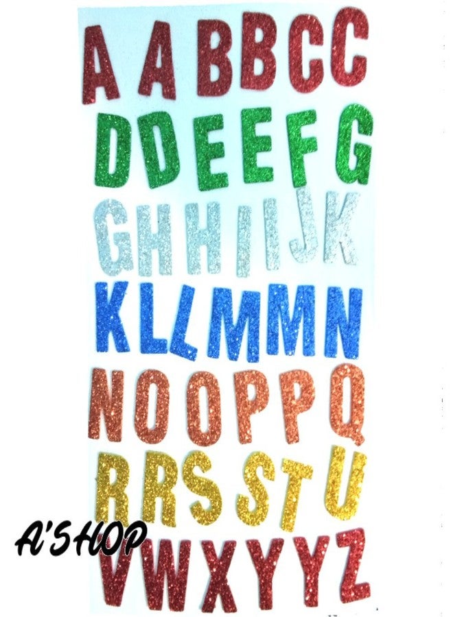 A'SHOP Glitter Foam Self Adhesive ABCD/Alphabets Stickers for Art and Craft (Multicolour; Medium) -Set of 3 Sheets - Image 4