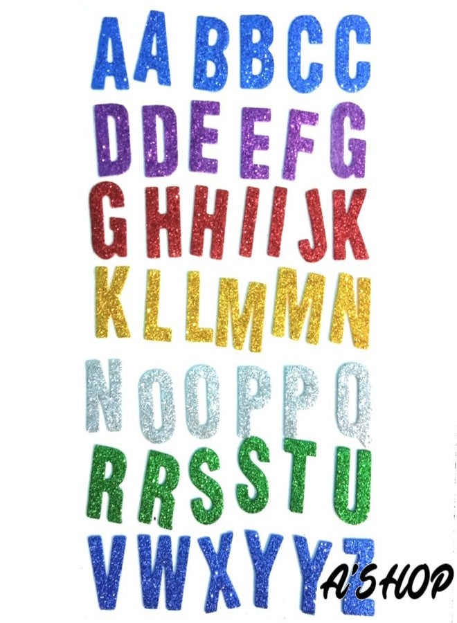 A'SHOP Glitter Foam Self Adhesive ABCD/Alphabets Stickers for Art and Craft (Multicolour; Medium) -Set of 3 Sheets - Image 3
