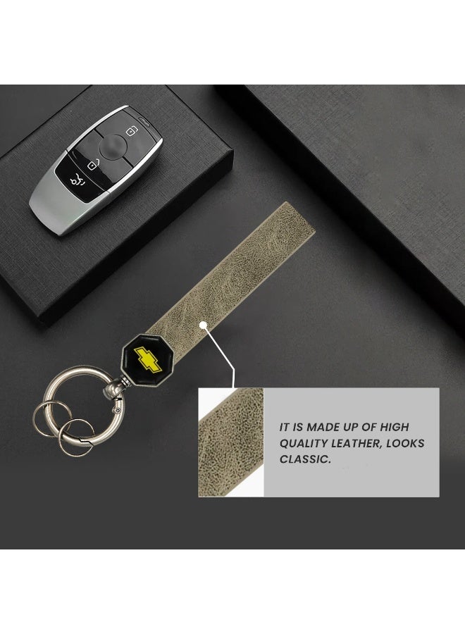 CHEVROLET Leather Keychain with Metal Ring - Durable Key Holder for Car, House, Office, and Personal Keys - Stylish Key Organizer for Men, Women, and Gifts - Versatile, Practical, and High-Quality Keychain for Everyday Use - Image 4