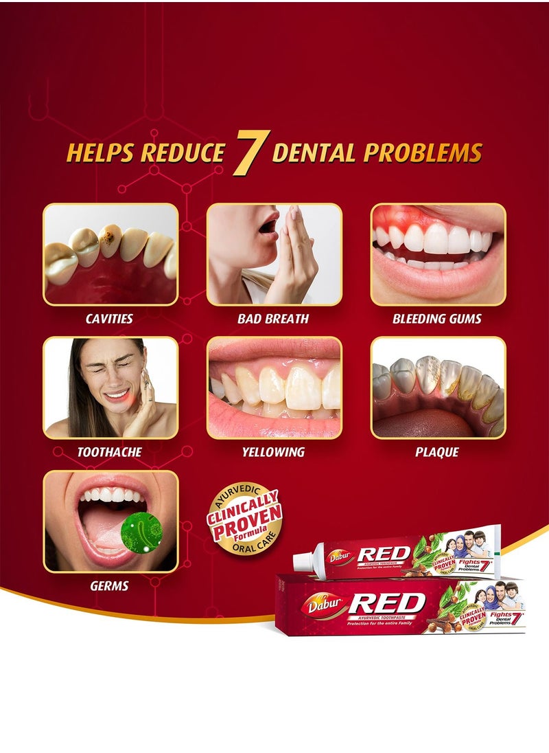 Dabur - Dabur Red Ayurvedic Toothpaste for Teeth & Gums | Enriched with Potent Ayurvedic Ingredients | For Healthy Gums & Strong Teeth - 100g - Image 1