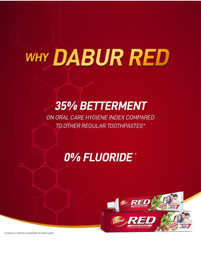 Dabur - Dabur Red Ayurvedic Toothpaste for Teeth & Gums | Enriched with Potent Ayurvedic Ingredients | For Healthy Gums & Strong Teeth - 100g - Image 1