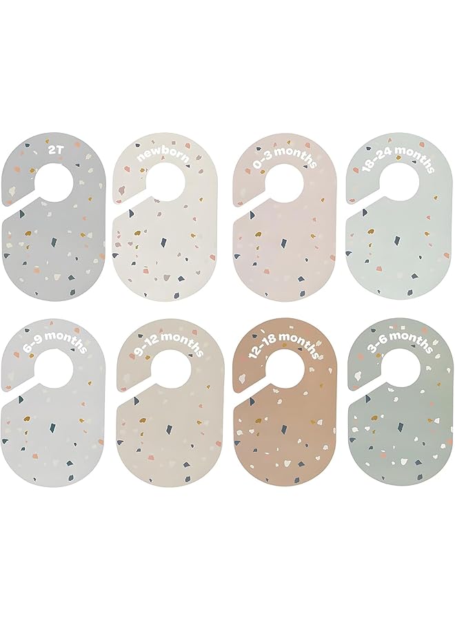 Green Tiger 8 Pack Baby Closet Divider, Durable Baby& Girl Wardrobe Organizer, Double-Sided Colorful Hanger Dividers for Newborn to 24 Months - Image 1