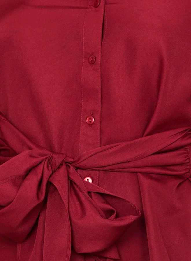 Styli Front Tie Waist Detail Regular Fit Shirt